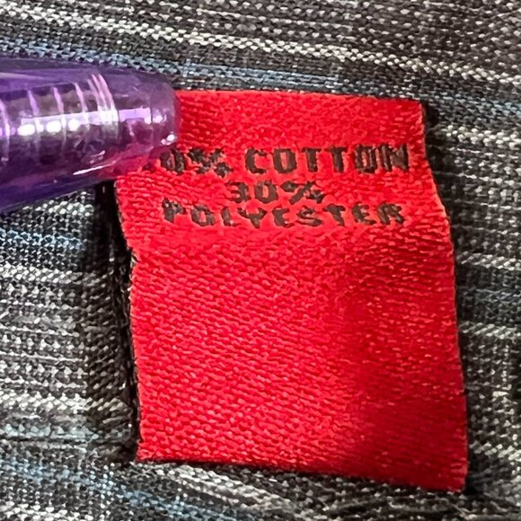 Alfani Button Up Shirt Fitted Performance Large 16 34/35 Gray Plaid Long Sleeve - Picture 6 of 6